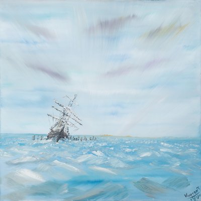 Resistência aprisionada pelo gelo antártico, 2014, (óleo sobre tela) de Vincent Alexander Booth